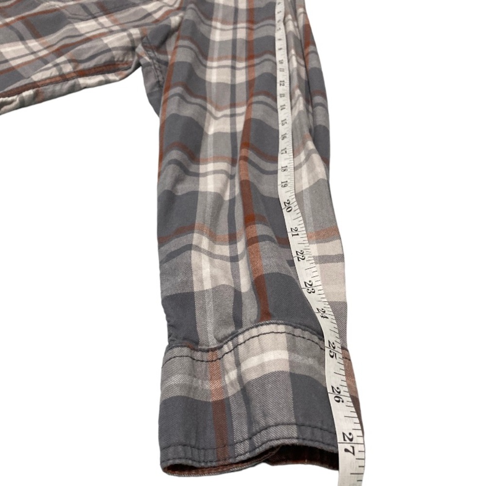 Gander Mountain Guide Series Gray White Orange Flannel Shirt Size 2XL - Picture 7 of 10